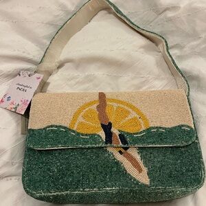Lemon sunshine Made in India beaded shoulder bag